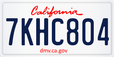 CA license plate 7KHC804