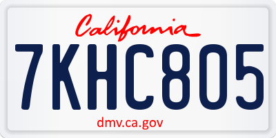 CA license plate 7KHC805