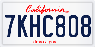 CA license plate 7KHC808