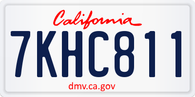 CA license plate 7KHC811