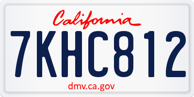 CA license plate 7KHC812