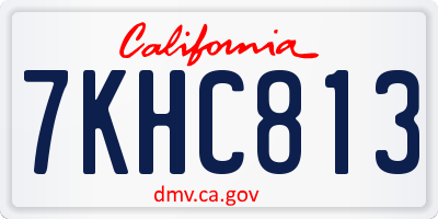 CA license plate 7KHC813