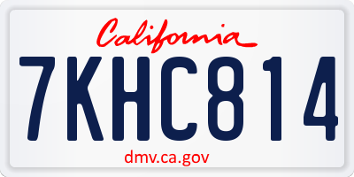CA license plate 7KHC814
