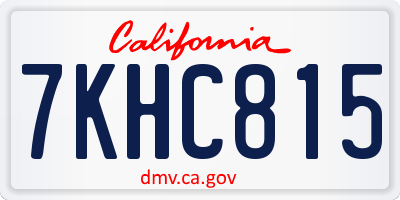CA license plate 7KHC815