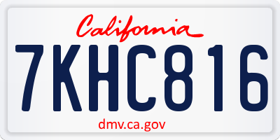CA license plate 7KHC816