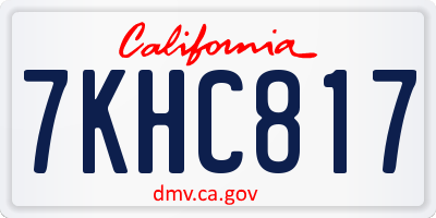 CA license plate 7KHC817