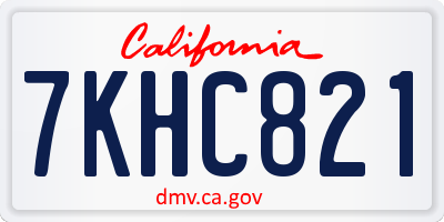 CA license plate 7KHC821