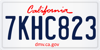 CA license plate 7KHC823