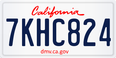 CA license plate 7KHC824