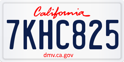 CA license plate 7KHC825