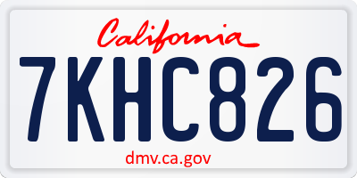 CA license plate 7KHC826