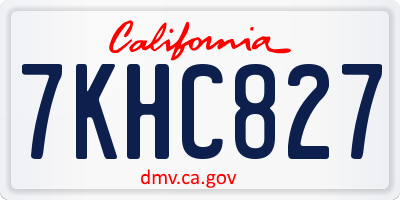 CA license plate 7KHC827