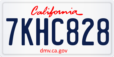 CA license plate 7KHC828