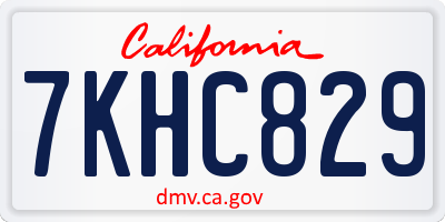 CA license plate 7KHC829