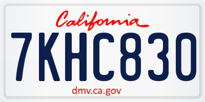 CA license plate 7KHC830