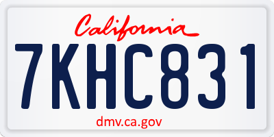 CA license plate 7KHC831