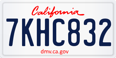 CA license plate 7KHC832