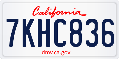 CA license plate 7KHC836