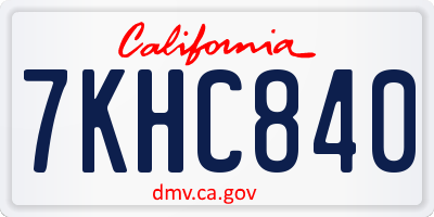 CA license plate 7KHC840