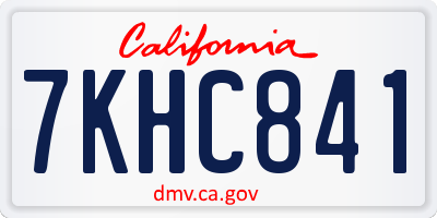 CA license plate 7KHC841