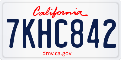 CA license plate 7KHC842