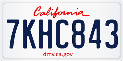 CA license plate 7KHC843