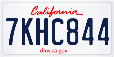 CA license plate 7KHC844