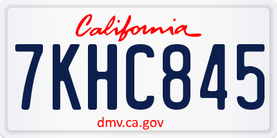 CA license plate 7KHC845