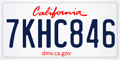 CA license plate 7KHC846