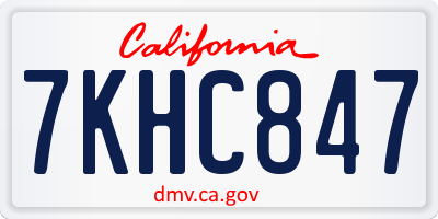 CA license plate 7KHC847