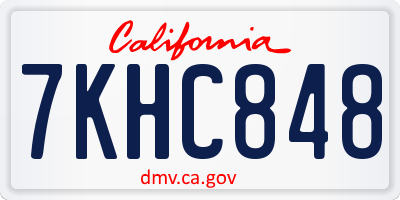 CA license plate 7KHC848
