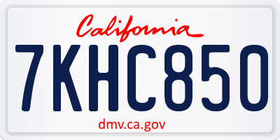 CA license plate 7KHC850