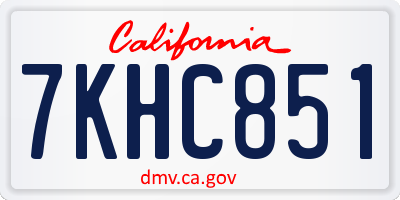 CA license plate 7KHC851