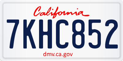 CA license plate 7KHC852