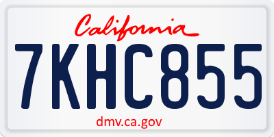 CA license plate 7KHC855