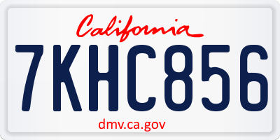 CA license plate 7KHC856
