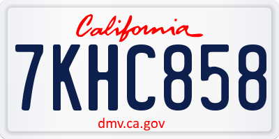 CA license plate 7KHC858