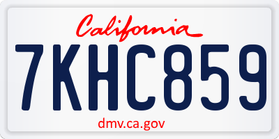 CA license plate 7KHC859