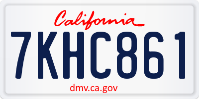 CA license plate 7KHC861