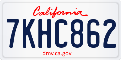 CA license plate 7KHC862