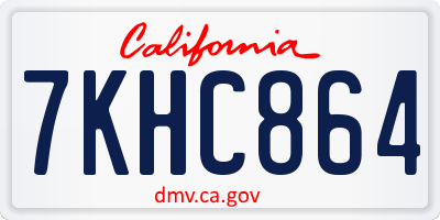 CA license plate 7KHC864