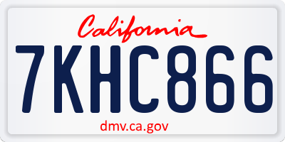 CA license plate 7KHC866