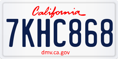 CA license plate 7KHC868