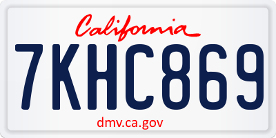 CA license plate 7KHC869