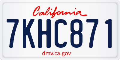 CA license plate 7KHC871