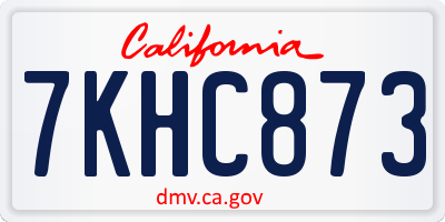 CA license plate 7KHC873