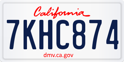 CA license plate 7KHC874