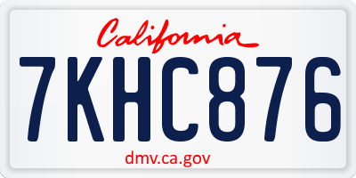 CA license plate 7KHC876