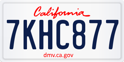 CA license plate 7KHC877