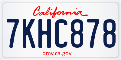 CA license plate 7KHC878